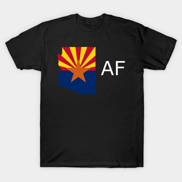 Arizona Flag State Outline AF (white) T-Shirt by Big Term Designs